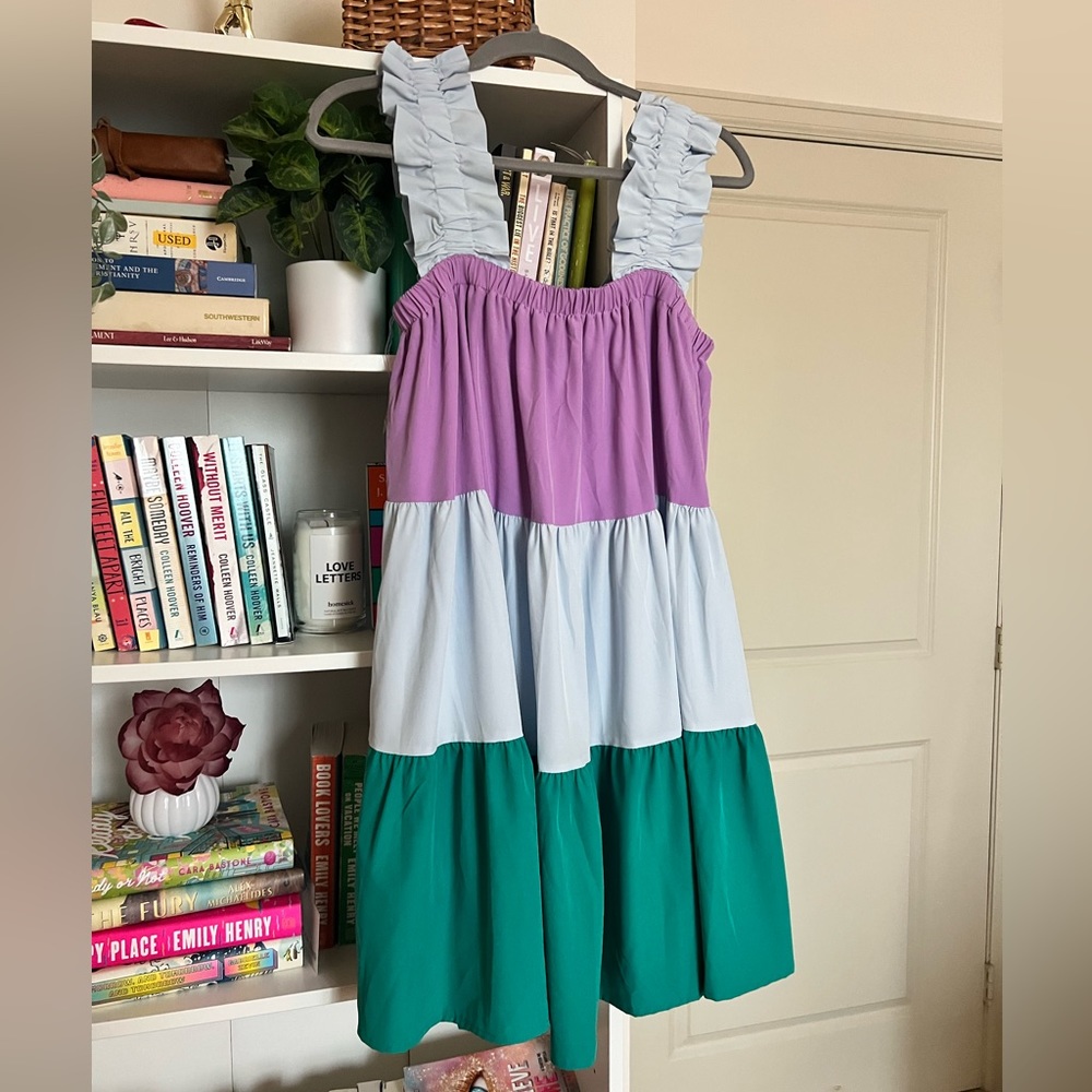 Entro colorblock mini dress with fun straps